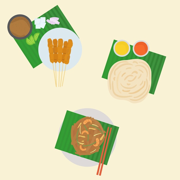 Plik wektorowy malezja tradycyjny styl wektor narodowych potraw