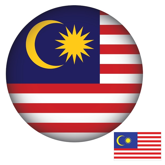 Plik wektorowy malezyjska flaga o okrągłym kształcie