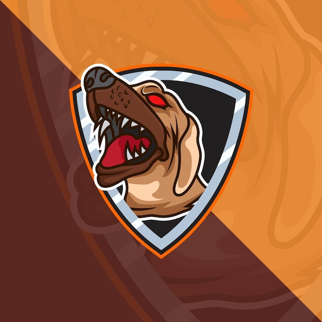 Malinois Dog Head Esport Mascot Logo Do Gier E-sportowych I Sportowych Premium Wektor Swobodny