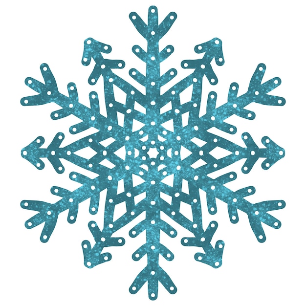malować płatki śniegu ilustracja znak zimy zimna pogoda symbol wyjątkowego piękna Ręcznie malowany
