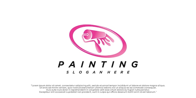Malowanie Projektu Logo Renowacja Ikona Malowanie Usług Domowych Ikoniczny Kolor I Niepowtarzalny Premium Wektorów