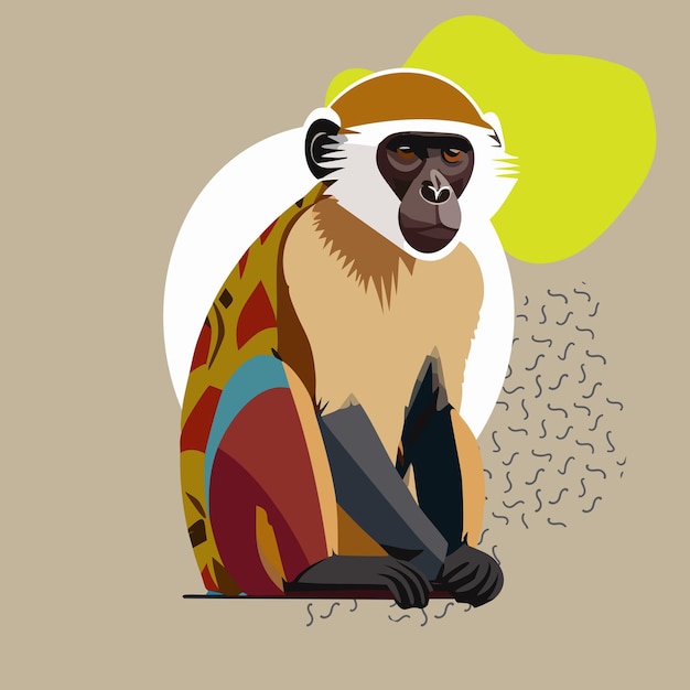 Plik wektorowy małpa de brazza uganda zwierzęta afrykańskie