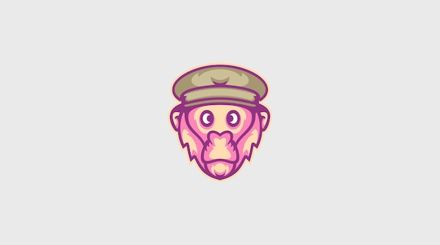 Małpa policja głowa logo streszczenie wektor szablon