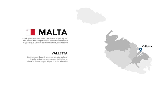 Malta Wektor Mapa Infografika Szablon Prezentacja Slajdów Kraj Europejski