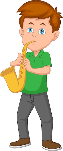 Mały Chłopiec Grający Na Saksofonie