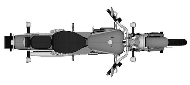 Mały Chopper To Klasyk. Czarno-biały Ilustracja Wektorowa Z Konturami.