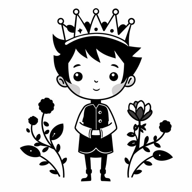 Plik wektorowy mały książę ręcznie narysowany płaski stylowy naklejka kreskówkowa ikonka koncepcja izolowana ilustracja