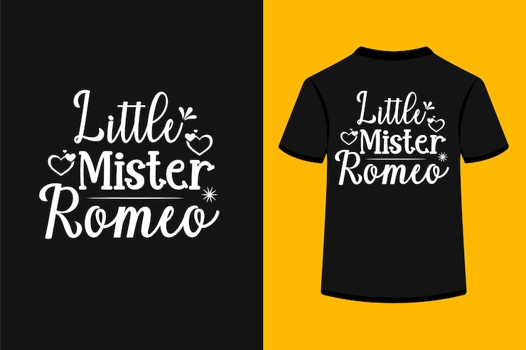 Wektor mały pan romeo typografia projekt koszulki.