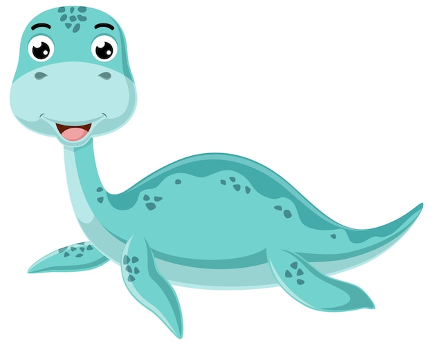 Mały plesiosaurus na białym tle
