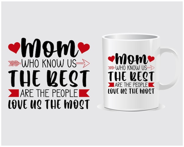 Mama, która zna nas najlepiej wektor projektu kubka Happy Mother's Day