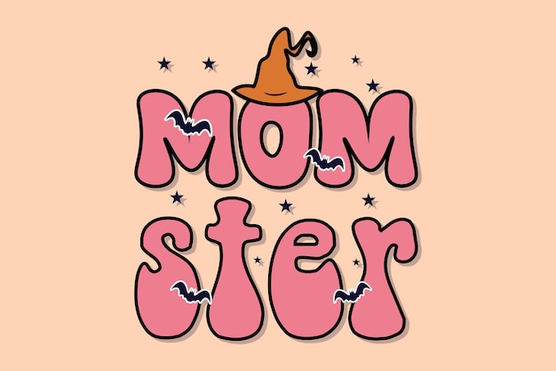 Mama Ster, Halloween Typografia T-shirt projekt ilustracji wektorowych