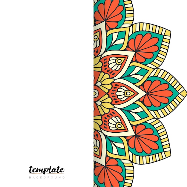Mandala białe tło. Okrągły ornament kwiatowy