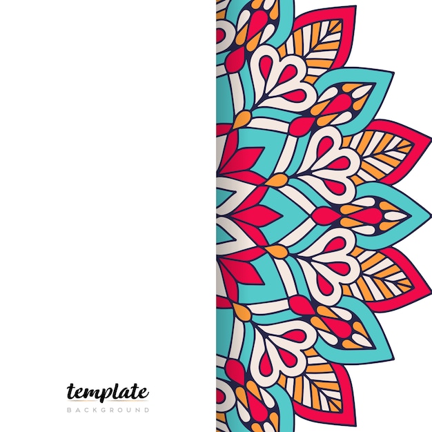 Mandala białe tło. Okrągły ornament kwiatowy