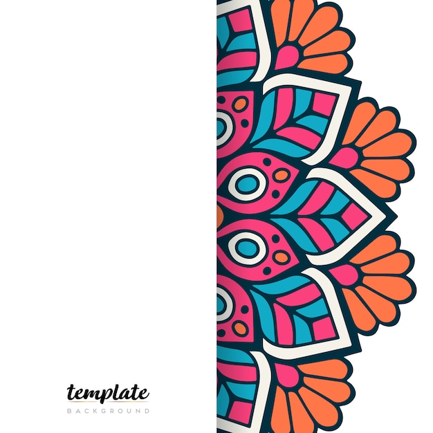 Mandala białe tło. Okrągły ornament kwiatowy