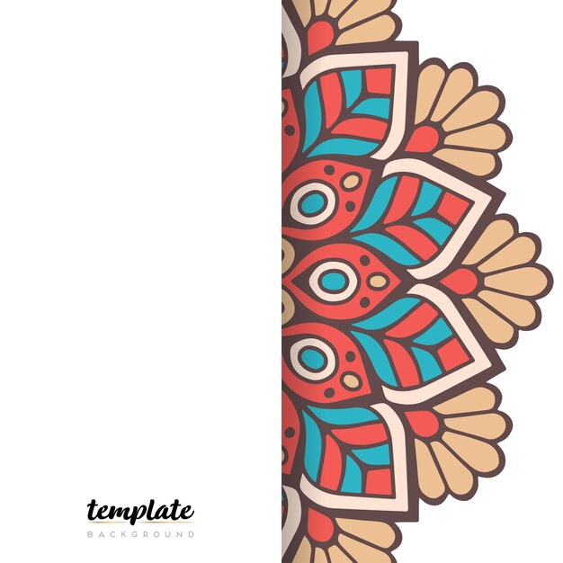 Mandala białe tło. Okrągły ornament kwiatowy