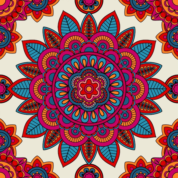 Mandala Boho Ręcznie Rysowane Wzór