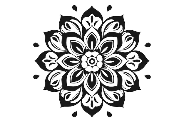 Mandala Design Patterns Silhouette Vector
