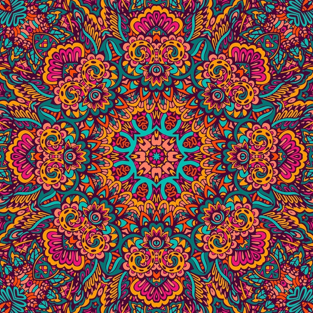 Mandala doodle kwiat fantasy zdobione tło