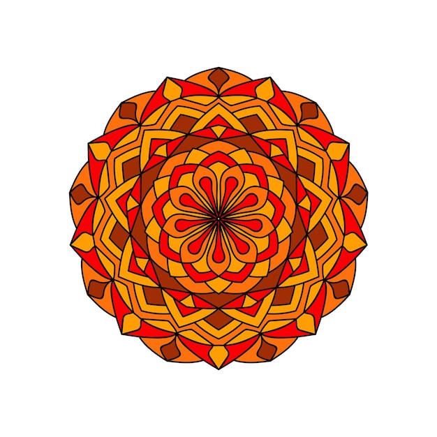 Mandala Etniczny jasny element dekoracyjny Ręcznie rysowane okrągłe tło