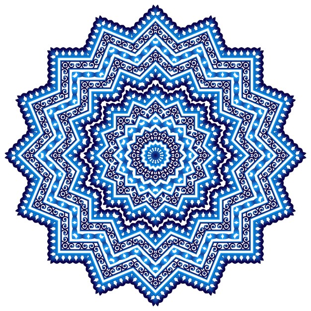 Plik wektorowy mandala indyjski medalion antystresowy abstrakcyjny islamski kwiat arabski design henna symbol jogi biały tło ilustracja wektorowa