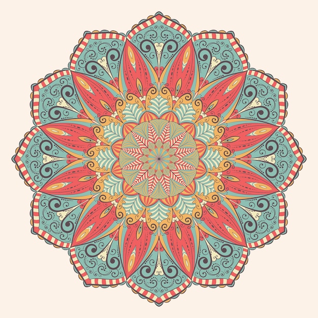 Mandala Kolor W Stylu Vintage