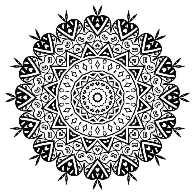 Mandala Kolorowanka Szablon Tapety Projekt Koronki Wzór I Dekoracja Tatuażu Do Projektowania Wnętrz Wektor Handdrawn Etniczne Orientalne Koło Ornament Białe Tło W Stylu Indyjskim