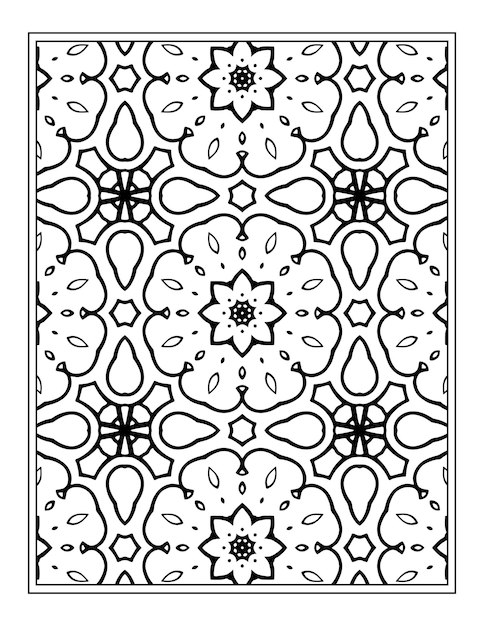Mandala Kwiat Czarno-biały Wzór Kolorowanki Książki