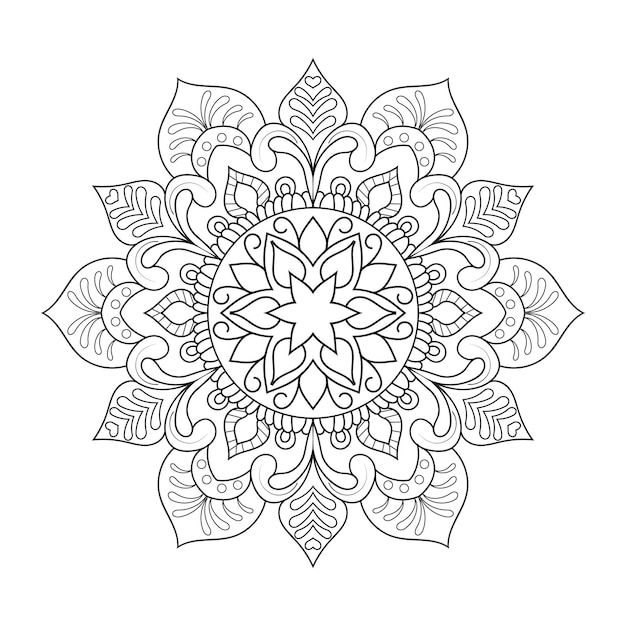Mandala kwiatki w stylu mehndi do kolorowania strony książki indyjski styl etniczny islamska mandala