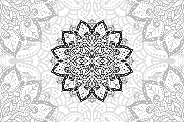 Mandala Kwiatowa Vintage Elementy Dekoracyjne. Ilustracja Wzór Orientalny.