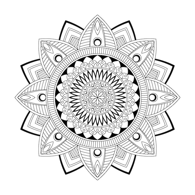 Mandala Kwiatowy, Ilustracji Wektorowych