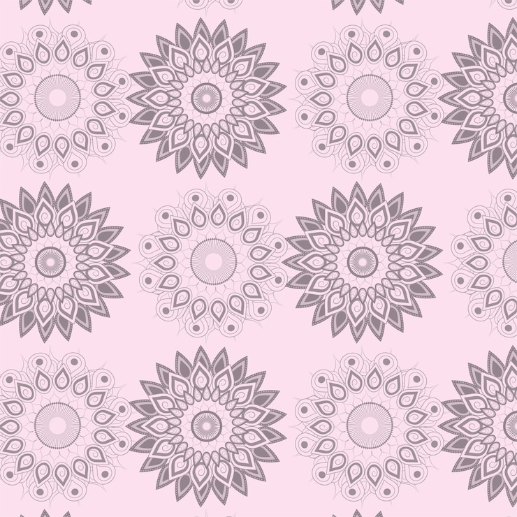 Wektor mandala kwitnie ornamentacyjnego dekoraci tło