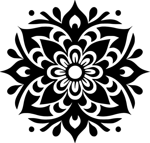 Mandala minimalistyczna i prosta sylwetka wektor ilustracja
