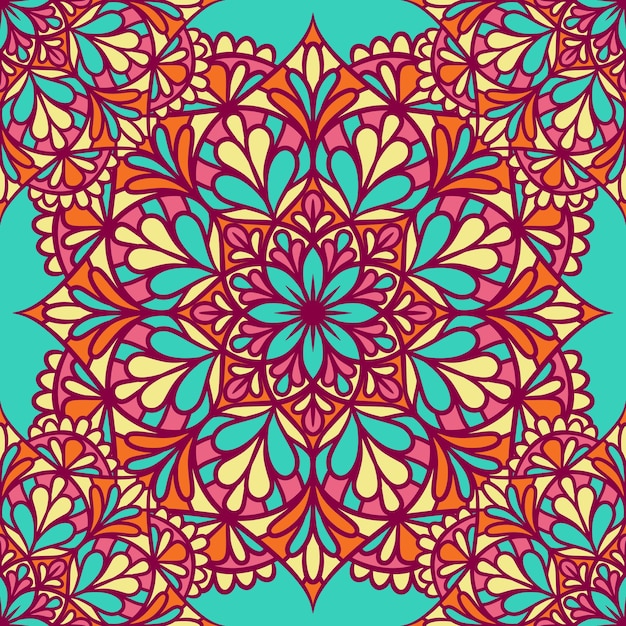 Mandala okrągły ornament bezszwowe wzór, etniczny kwiatowy wzór, elementy dekoracyjne w stylu vintage