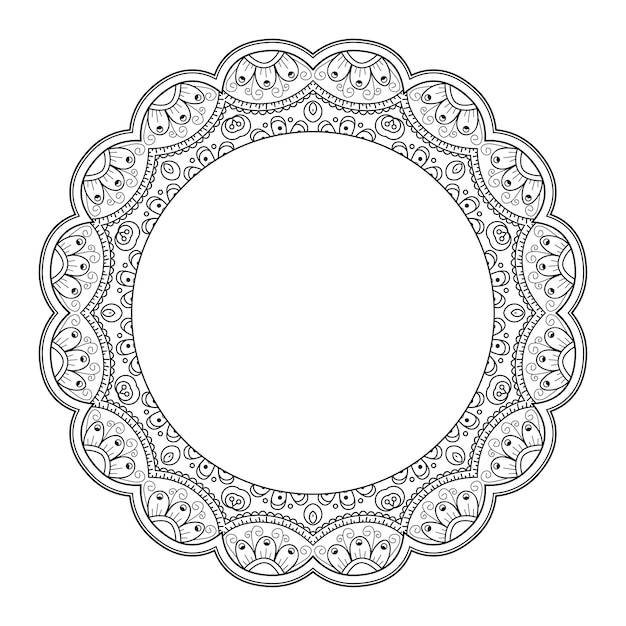 Mandala Okrągły Ornament Kwiatowy Wzór. Ramki Ozdobne, Streszczenie Tło. Vintage Element Dekoracyjny. Ilustracja Wektorowa.