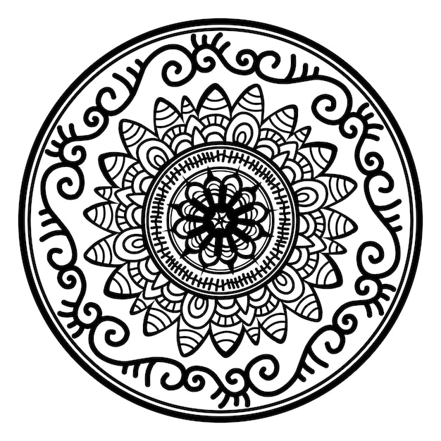 Mandala Plemienny Kwiatowy Ornament