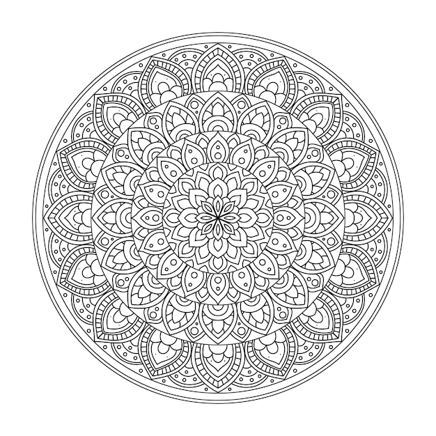 Plik wektorowy mandala ręcznie rysować koło ornament wektor