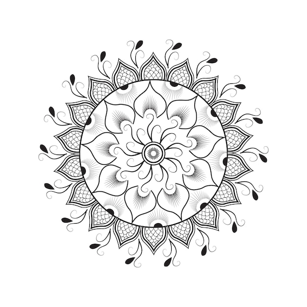 Mandala Ręcznie rysowane ilustracja Czarno-biała mandala Ilustracja wektorowa