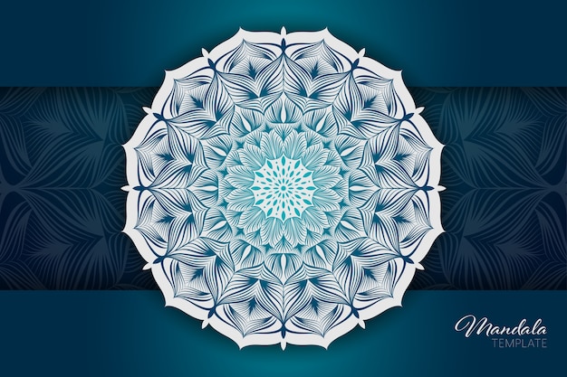 Mandala Szablon Wzór Ciemny Kolor Niebieski Tło Dla Karty