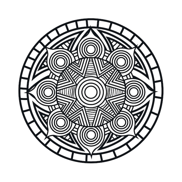 mandala sztuki ikona na białym tle wektor ilustracja projektu