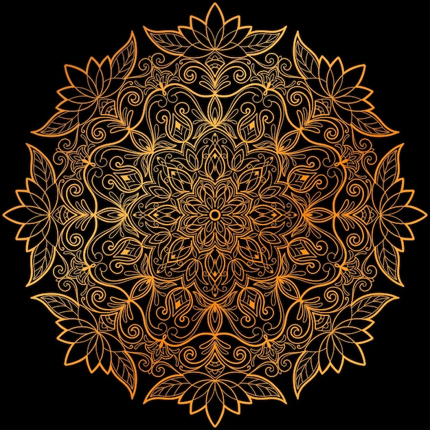 Mandala Sztuki Złotej Ilustracji Projekt