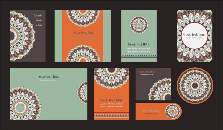 Wektor mandala vintage template card