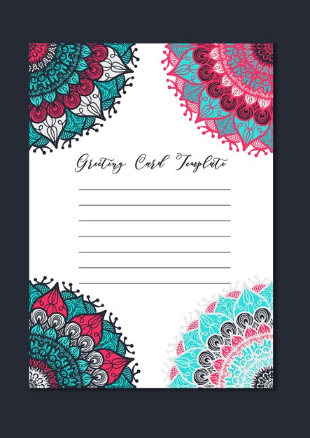 Mandala Vintage Template Card