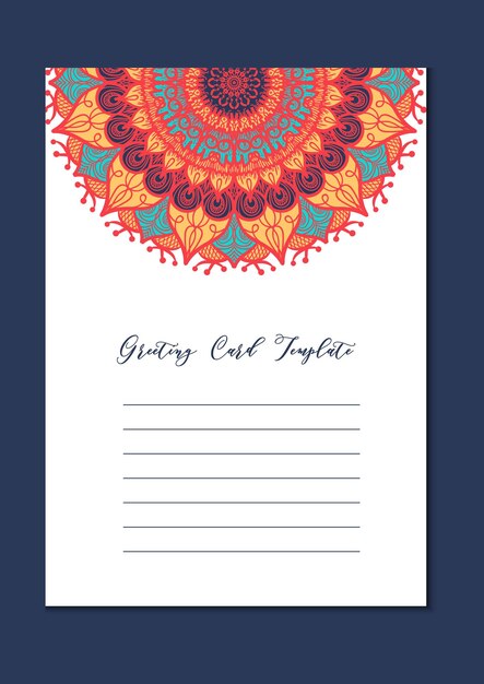 Mandala Vintage Template Card