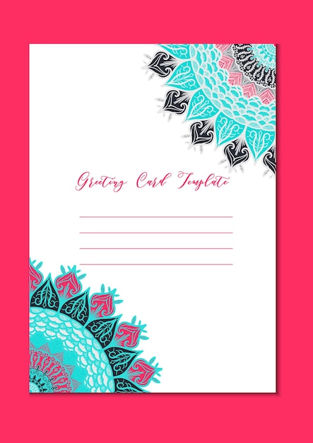 Plik wektorowy mandala vintage template card