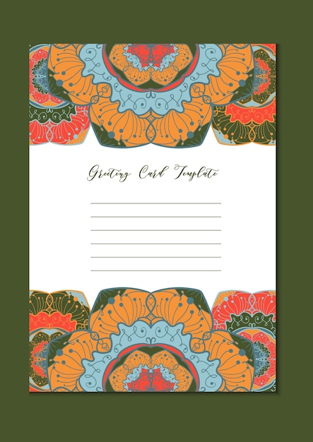 Plik wektorowy mandala vintage template card