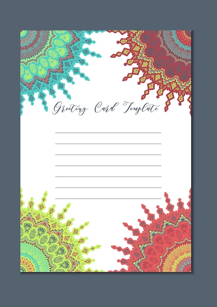 Mandala Vintage Template Card