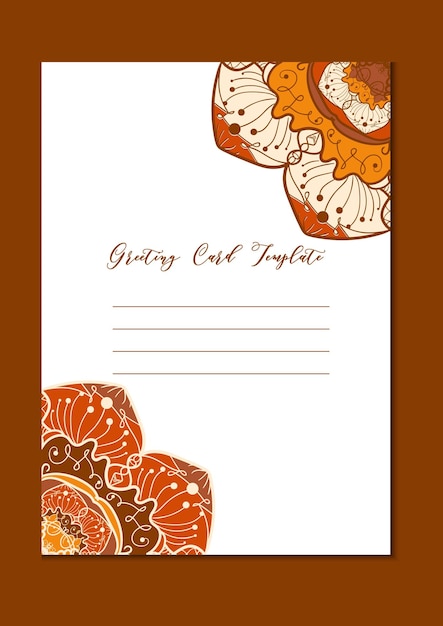 Mandala Vintage Template Card