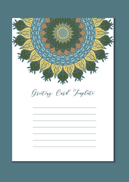 Mandala Vintage Template Card