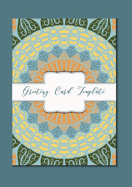 Plik wektorowy mandala vintage template card