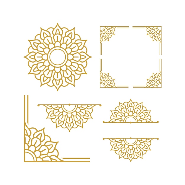 Mandala Wedding Frame Element Vector Designs